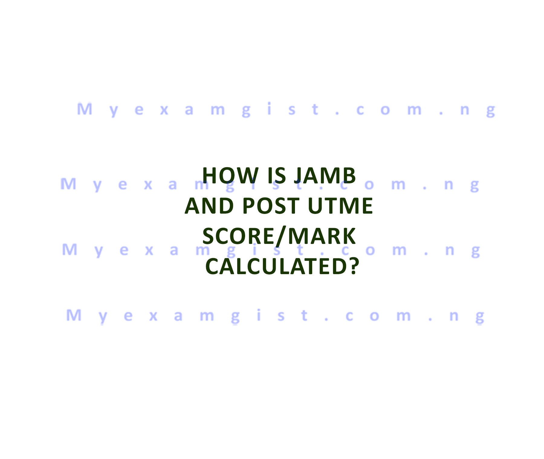 How is JAMB and Post UTME score calculated?