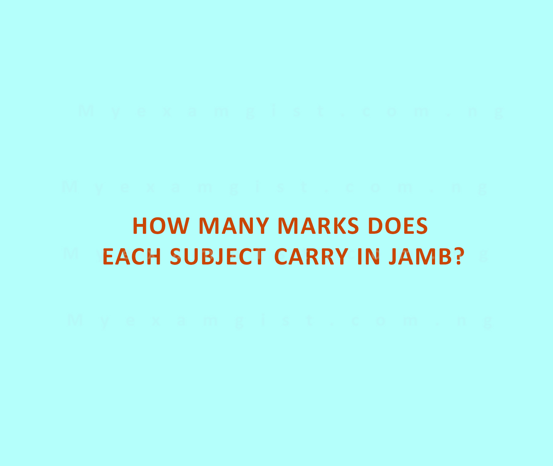 How many marks does each subject carry in jamb